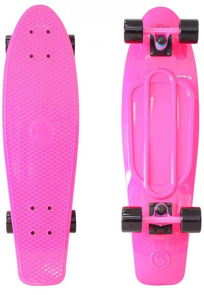 

Скейтборд Y-SCOO Big Fishskateboard 27" RT винил 68,6х19 с сумкой PINK/black 402-P