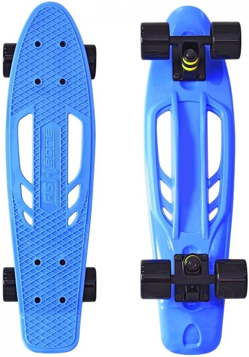 

Скейтборд Y-SCOO Skateboard Fishbone с ручкой 22" RT винил 56,6х15 с сумкой BLUE/black 405-B