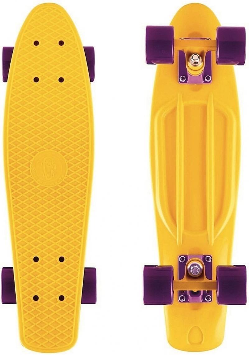 

Скейтборд Y-SCOO Fishskateboard Print 22" RT винил 56,6х15 с сумкой YELLOW/dark purple 401-Y
