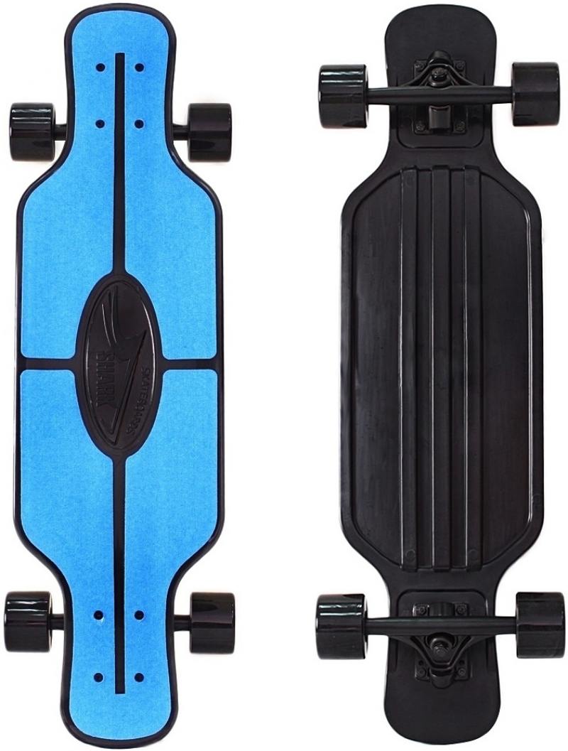 

Скейтборд Y-SCOO Longboard Shark TIR 31" RT пластик 79х22 с сумкой BLUE/black 408-B