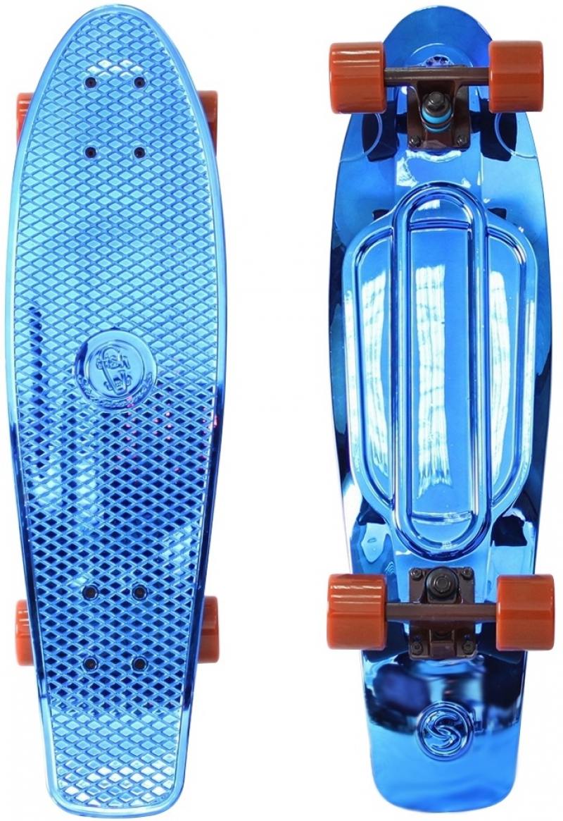 

Скейтборд Y-SCOO Big Fishskateboard metallic 27" RT винил 68,6х19 с сумкой BLUE/brown 402H-Bl