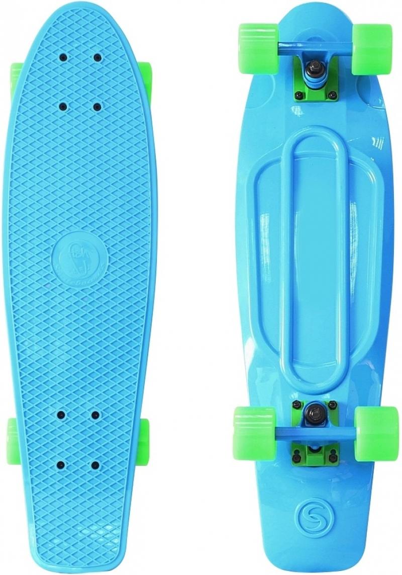 

Скейтборд Y-SCOO Big Fishskateboard Print 27" RT винил 68,6х19 с сумкой BLUE/green 402-B
