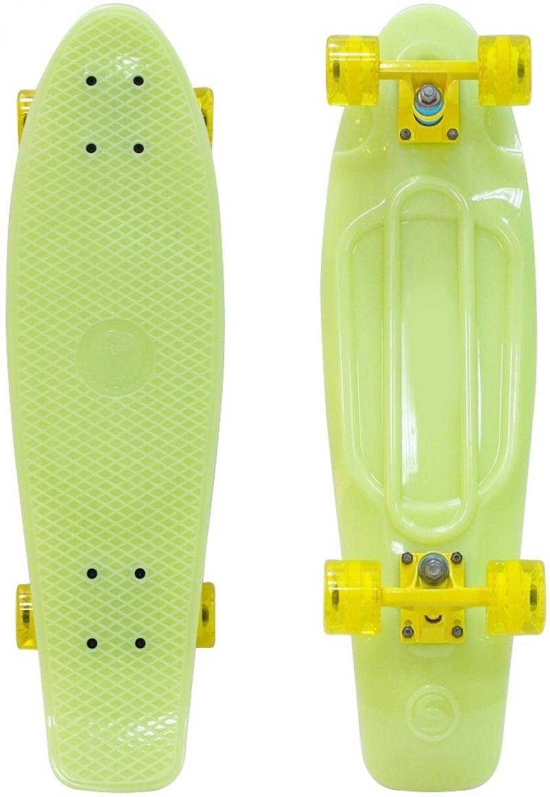 

Скейтборд Y-SCOO Big Fishskateboard GLOW 27" RT винил 68,6х19 с сумкой YELLOW/yellow 402E-Y