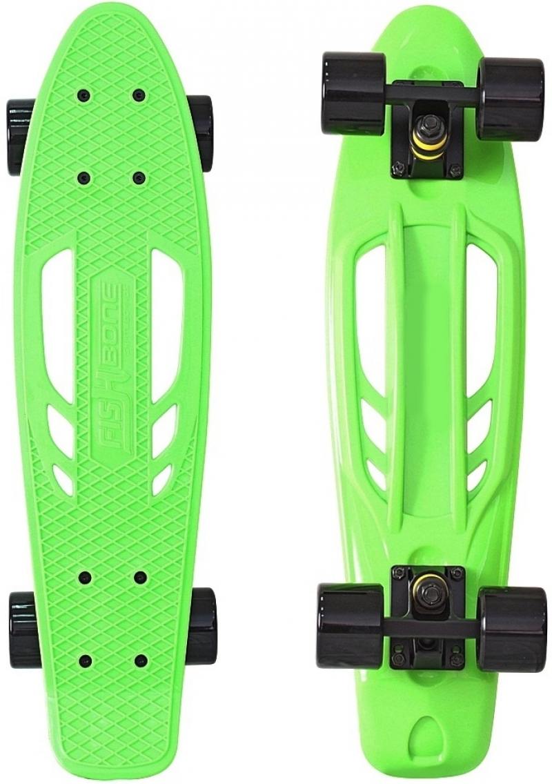 

Скейтборд Y-SCOO Skateboard Fishbone с ручкой 22" RT винил 56,6х15 с сумкой GREEN/black 405-G