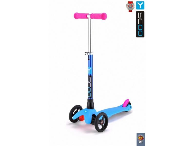 

Самокат трехколёсный Y-SCOO mini Glam RT голубой Light Blue