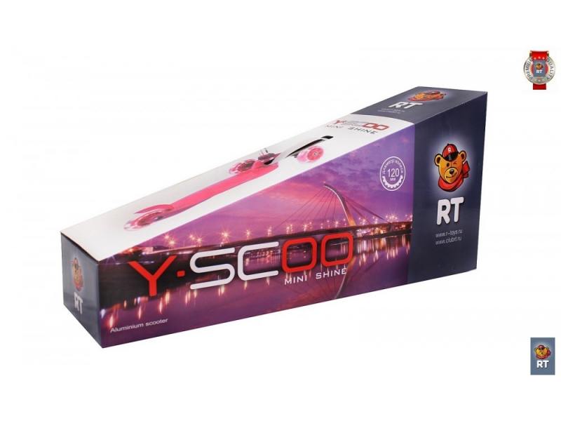 

Самокат трехколёсный Y-SCOO Mini Shine A5 фиолетовый