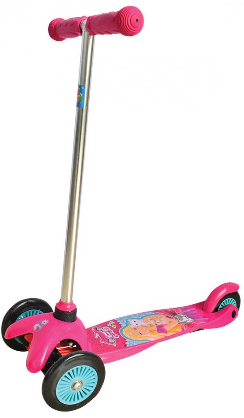 

Самокат трехколёсный 1TOY Barbie розовый Т57618