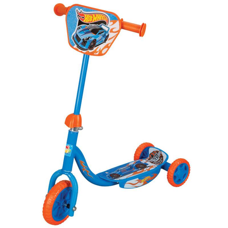 

Самокат трехколёсный 1TOY Hot Wheels с декоративной панелью голубой
