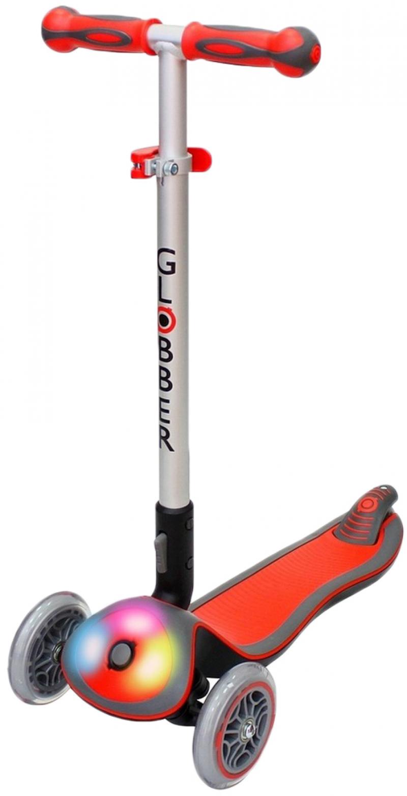 

Самокат трехколёсный GLOBBER ELITE F My Free Fold up со светящейся платформой RED 448-102