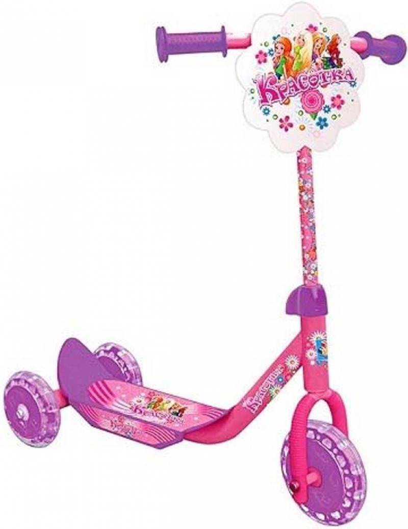 

Самокат трехколёсный 1TOY Красотка розовый Т53990
