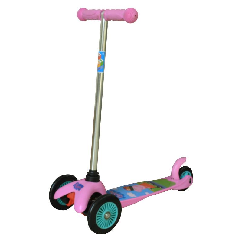 

Самокат трехколёсный 1TOY Peppa, управляется наклоном розовый 8887856576178