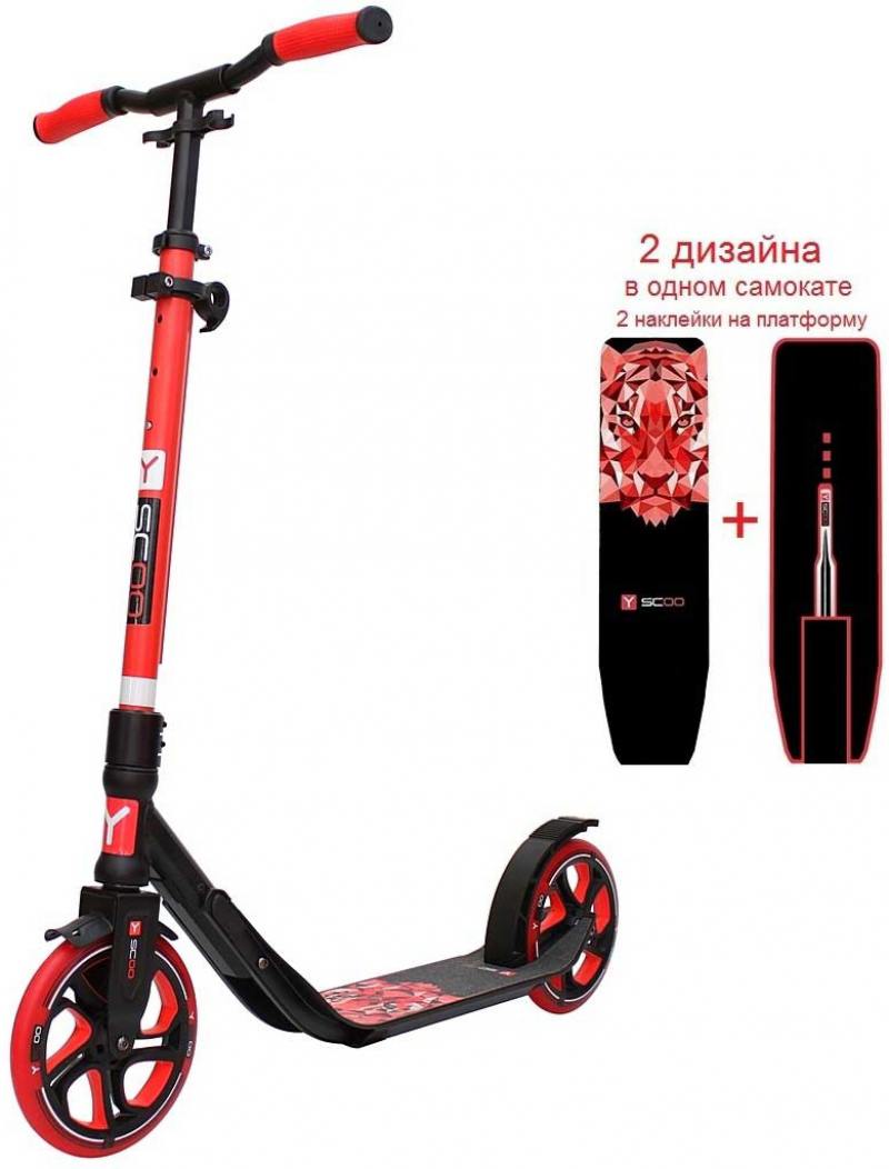 

Самокат двухколёсный Y-SCOO 215 ONE&ONE 8" красный (2 дизайна в 1 самокате)