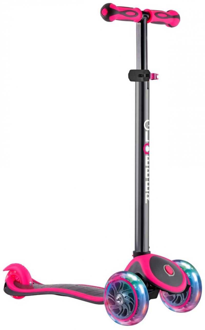 

Самокат трехколёсный Y-SCOO GLOBBER PRIMO PLUS TITANIUM с 3 светящимися колесами Neon Pink 442-132