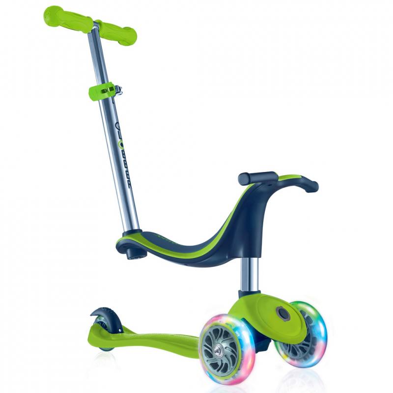 

Самокат трехколёсный Y-SCOO RT GLOBBER EVO 4 in1 с 3 светящимися колесами Green 452-106