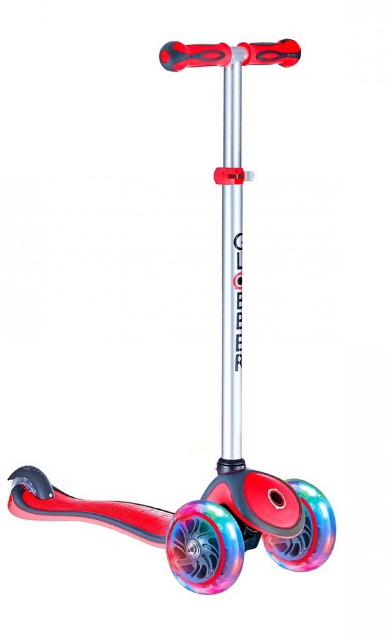 

Самокат трехколёсный Y-SCOO GLOBBER PRIMO PLUS с 3 светящимися колесами Red 442-102