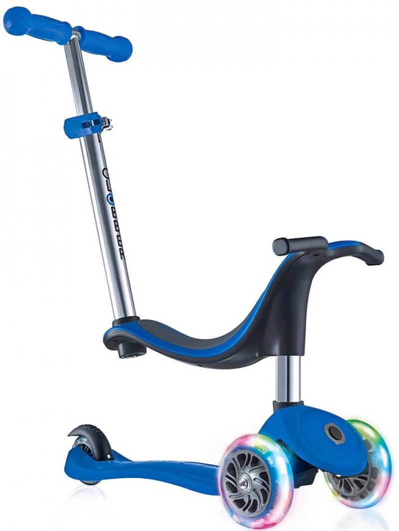 

Самокат трехколёсный Y-SCOO RT GLOBBER EVO 4 in1 с 3 светящимися колесами Dark Blue 452-100