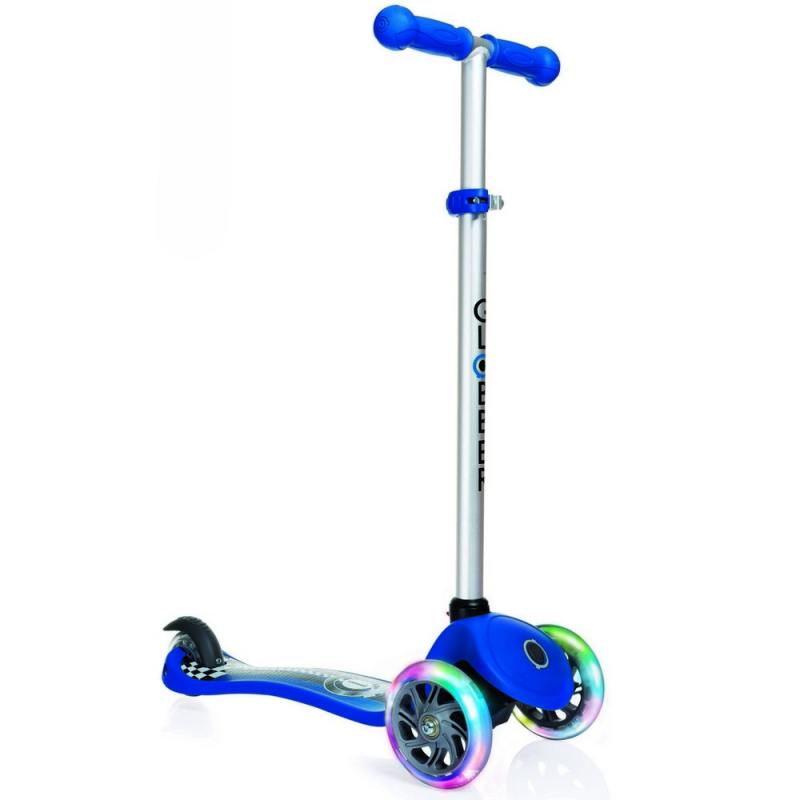 

Самокат трехколёсный Y-SCOO GLOBBER PRIMO Fantasy с 3 светящимися колесами RACING Navy Blue 424-003