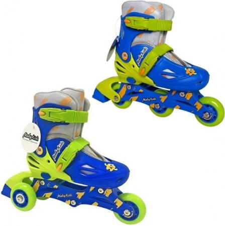 

Коньки роликовые 2в1 Moby Kids пласт.осн.,р.30-33 641004