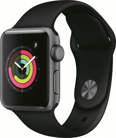 

Apple Watch Series 3, 38 мм, корпус из алюминия цвета «серый космос», спортивный ремешок черного цве