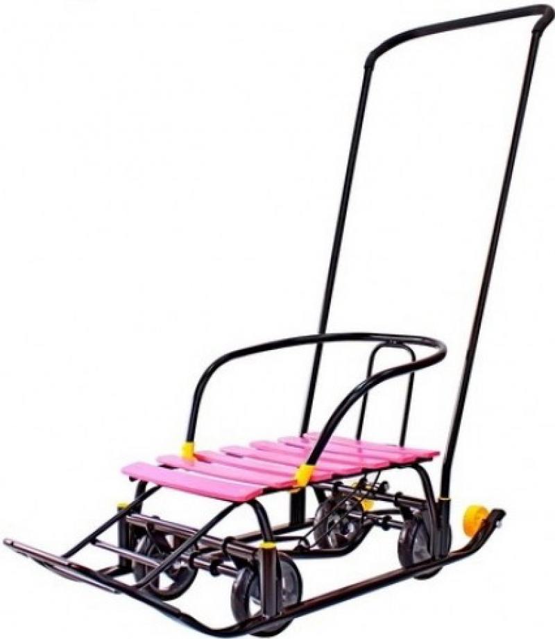 

Снегомобиль Snow Galaxy Black Auto розовые рейки на больших мягких колесах