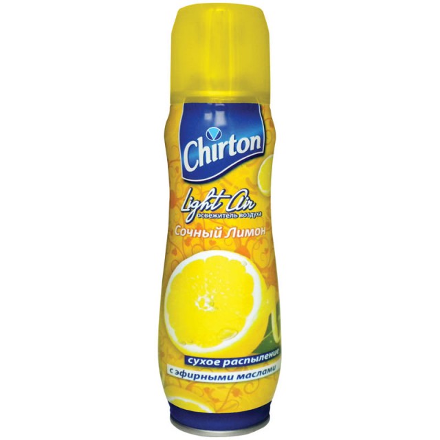

Освежитель воздуха CHIRTON LIGHT AIR Сочный лимон, 300 мл, сухое распыление 645620