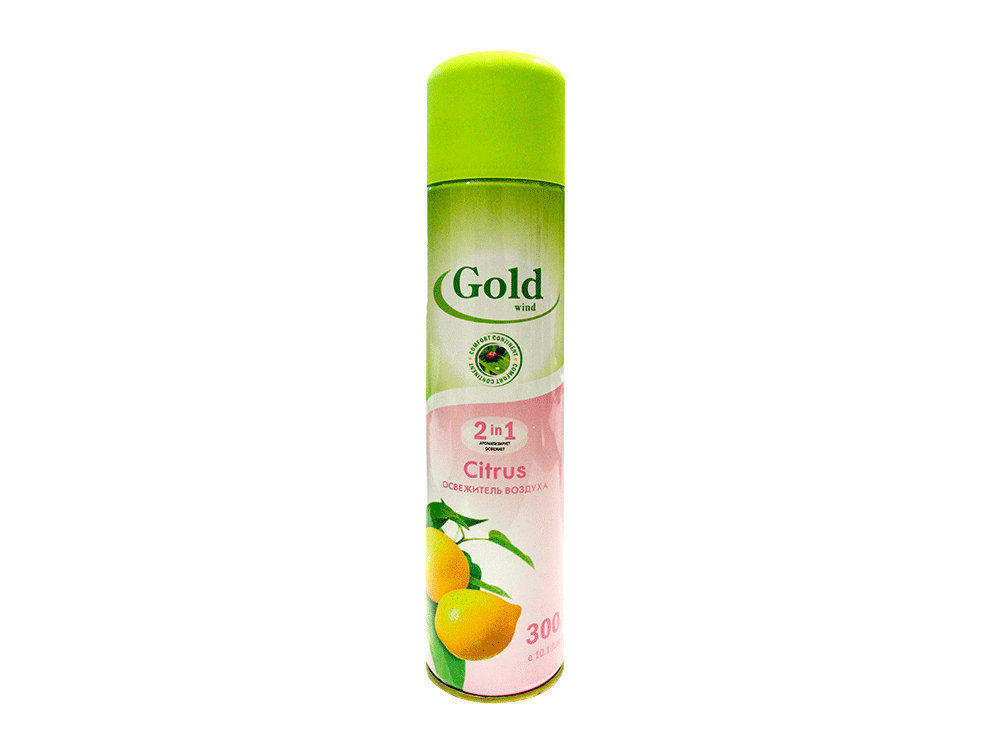 

Освежитель воздуха GOLD WIND Цитрус, спрей, 300 мл 245806