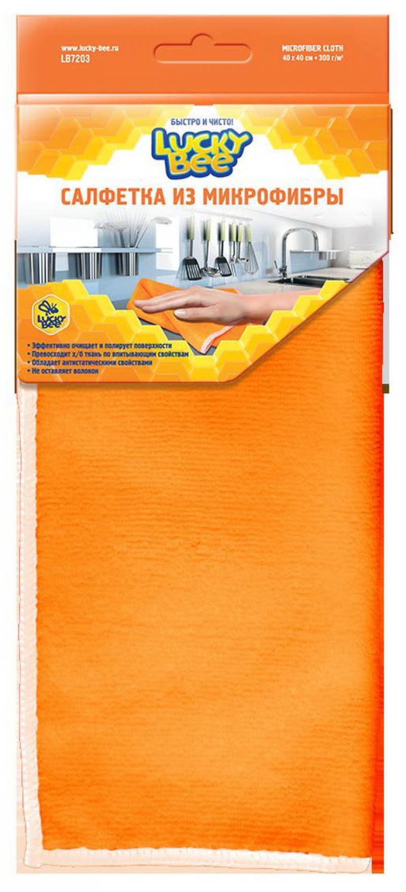 

Салфетки из микрофибры 40х40 Lucky Bee LB 7203