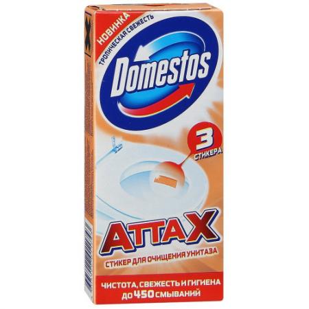 

DOMESTOS Стикер для очищения унитаза Тропическая свежесть