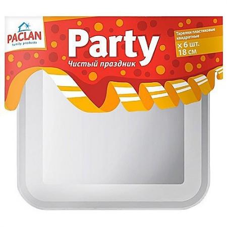 

PACLAN Party Тарелка из полистирола квадратная 180мм 6шт