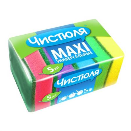 

ЧИСТЮЛЯ-5 MAXI Губка поролоновая с чистящим амбразивным слоем 5шт