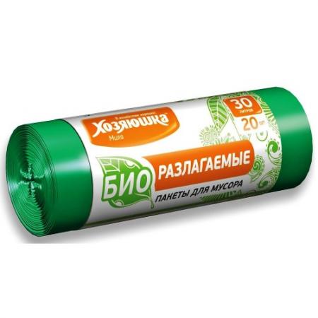 

ХОЗЯЮШКА Мила Пакеты для мусора 30л 20шт биоразлагаемые в рулоне