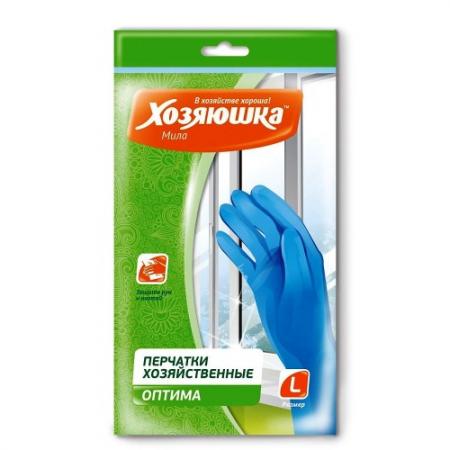

ХОЗЯЮШКА Мила Перчатки хозяйственные ОПТИМА размер L 3шт