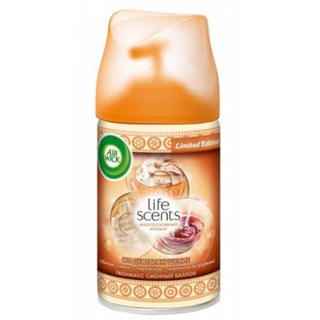 

Air Wick LIFE SCENTS Сменный баллон для автоматического аэрозольного освежителя воздуха Сладкое иску