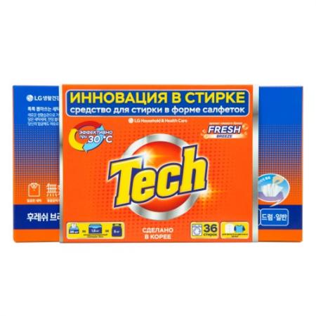 

TECH Средство для стирки в листах fresh breeze 36 шт